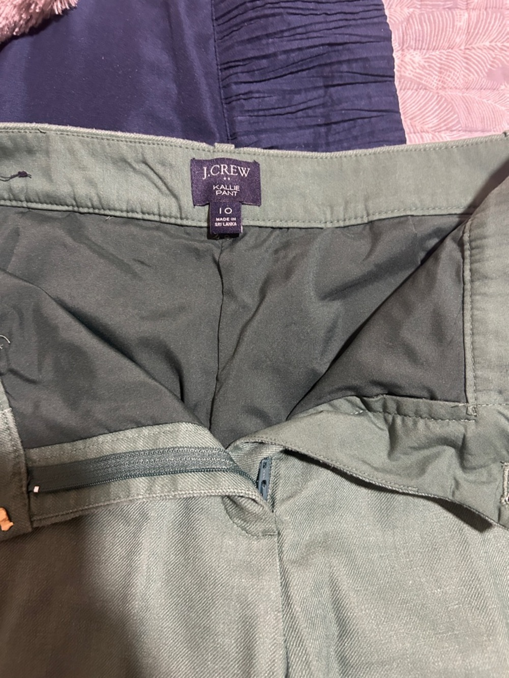 J. Crew Kallie Straight Leg Pants in Olive Green